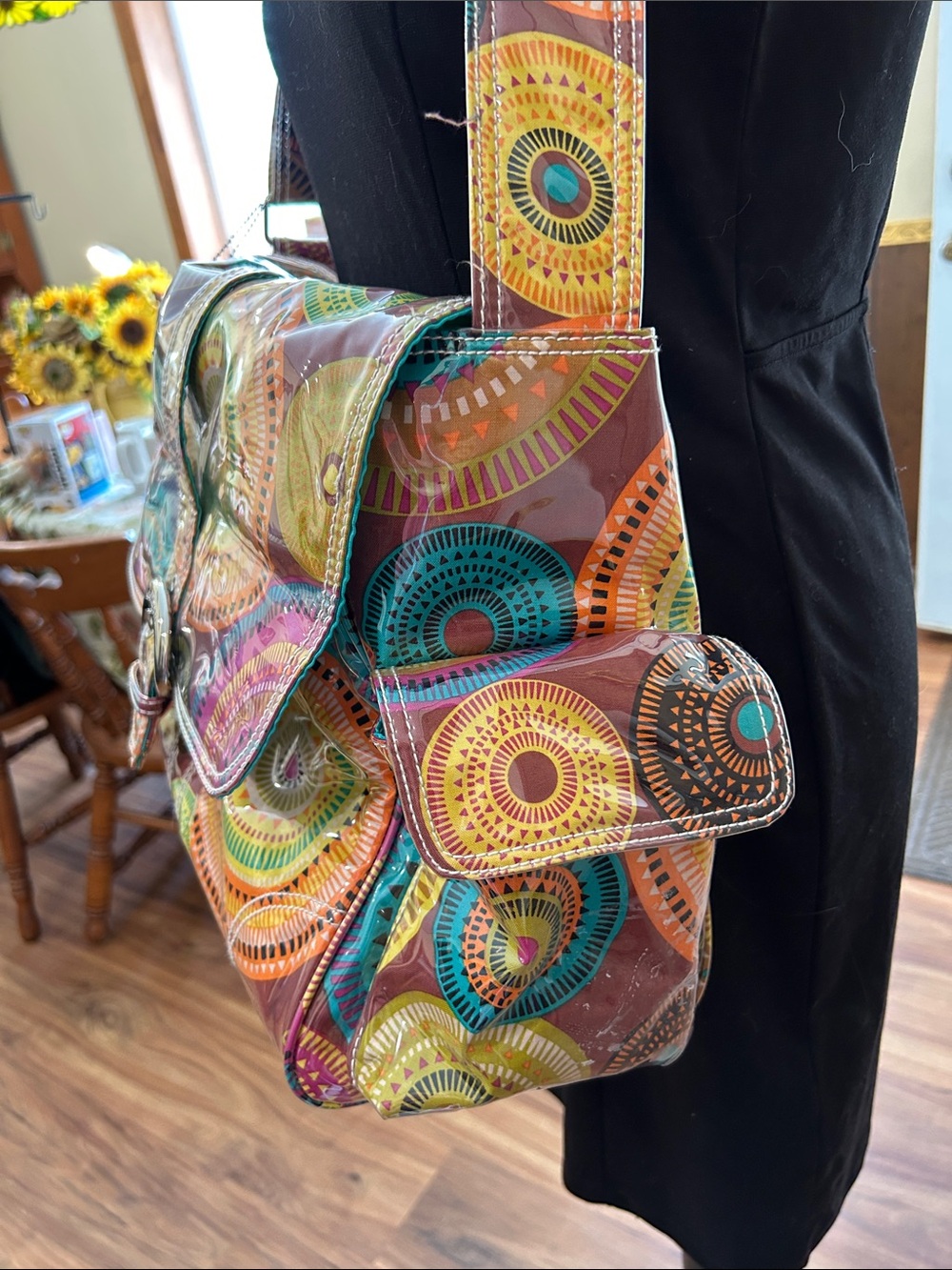 Kalemcom New Orleans Colorful Circle Print Diaper Bag with pouch - Multicolor - Picture 4 of 14